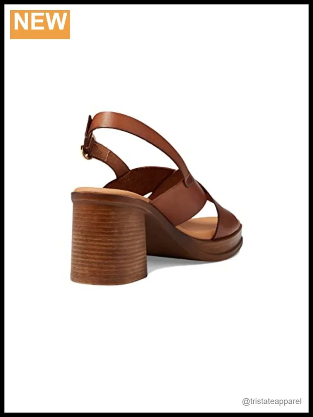 Platform Slingback Sandal Closed Toe Block Heel Leather